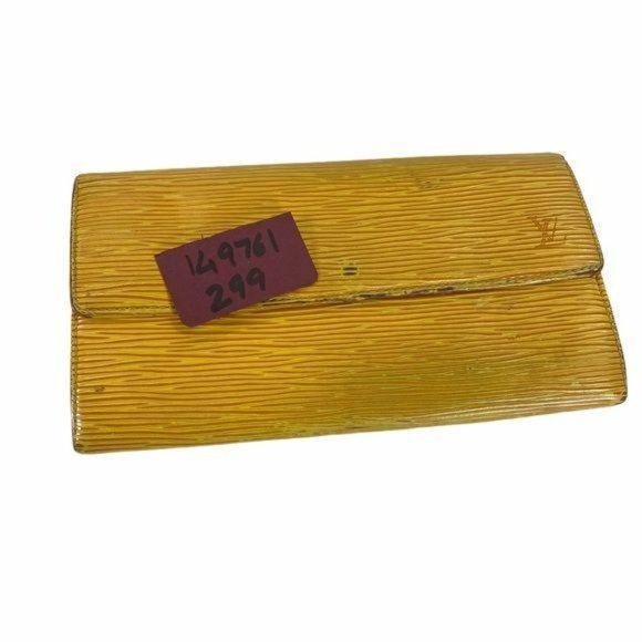 Authentic Louis Vuitton Wallet Long Portefeiulle Sarah Epi Yellow LV Vintage - Picture 8 of 12
